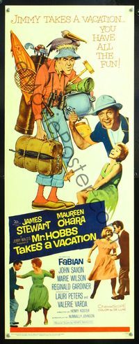 5r344 MR. HOBBS TAKES A VACATION insert '62 great wacky artwork of tourist Jimmy Stewart!