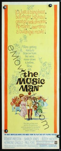 5r351 MUSIC MAN insert '62 Robert Preston, Shirley Jones, art of parade, classic musical!