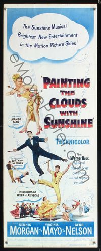 5r389 PAINTING THE CLOUDS WITH SUNSHINE insert '51 Dennis Morgan, sexy Virginia Mayo, Gene Nelson