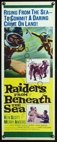 5r428 RAIDERS FROM BENEATH THE SEA insert '65 scuba divers rise from sea to commit daring crimes!