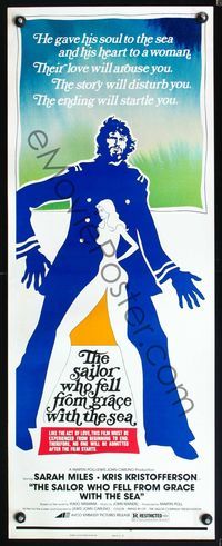 5r473 SAILOR WHO FELL FROM GRACE WITH THE SEA insert '76 art of Kris Kristofferson & Sarah Miles!