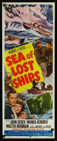 5r484 SEA OF LOST SHIPS insert '53 John Derek adventures to the frozen Hell of the North Atlantic!