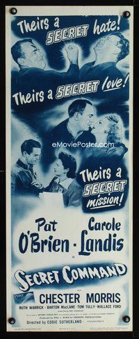 5r487 SECRET COMMAND insert R53 secret lovers Carole Landis & Pat O'Brien on a secret mission!