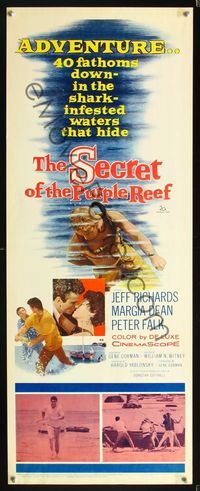 5r491 SECRET OF THE PURPLE REEF insert '60 adventure 40 fathoms down in shark-infested waters!