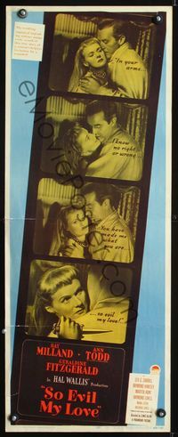5r541 SO EVIL MY LOVE insert '48 four different images of Ray Milland & back-stabbing Ann Todd!