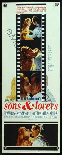 5r547 SONS & LOVERS insert '60 from D.H. Lawrence's novel, Dean Stockwell & sexy Mary Ure!