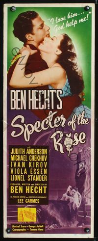 5r554 SPECTER OF THE ROSE insert '46 directed by Ben Hecht, you are my love, my life, MY DOOM!
