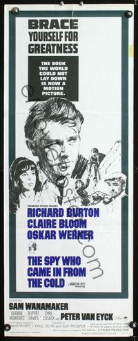 5r559 SPY WHO CAME IN FROM THE COLD insert '65 Richard Burton, Claire Bloom, by John Le Carre!