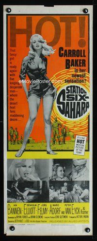 5r567 STATION SIX-SAHARA insert '64 super sexy Carroll Baker is alone with five men in the desert!