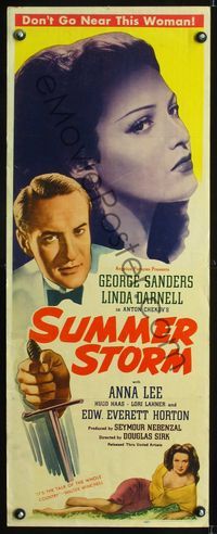 5r586 SUMMER STORM insert '44 cllose up of super sexy Linda Darnell & George Sanders!