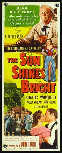 5r587 SUN SHINES BRIGHT insert '53 Charles Winninger in adaptation of Irvin Cobb stories, John Ford