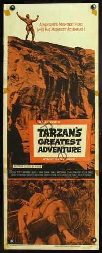 5r608 TARZAN'S GREATEST ADVENTURE insert '59 hero Gordon Scott lives his mightiest adventure!