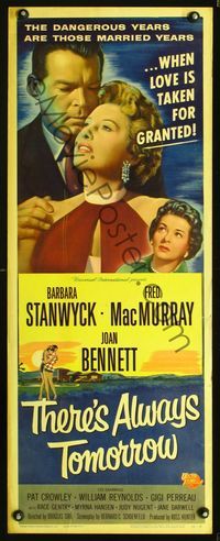 5r617 THERE'S ALWAYS TOMORROW insert '56 MacMurray torn between Barbara Stanwyck & Joan Bennett!