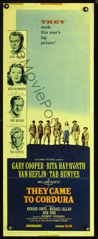 5r618 THEY CAME TO CORDURA insert '59 Gary Cooper, Rita Hayworth, Tab Hunter, Van Heflin