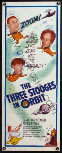 5r624 THREE STOOGES IN ORBIT insert '62 astro-nuts Moe, Larry & Curly-Joe meet the sexy Martians!