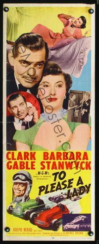 5r635 TO PLEASE A LADY insert '50 race car driver Clark Gable loves sexy Barbara Stanwyck!