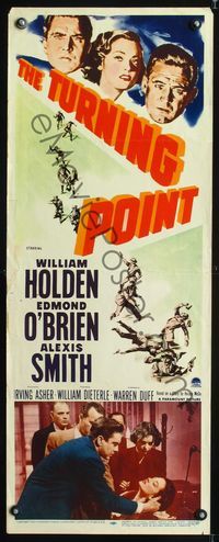 5r644 TURNING POINT insert '52 William Holden, Edmond O'Brien, Alexis Smith, film noir!