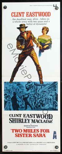 5r647 TWO MULES FOR SISTER SARA insert '70 art of gunslinger Clint Eastwood & Shirley MacLaine!