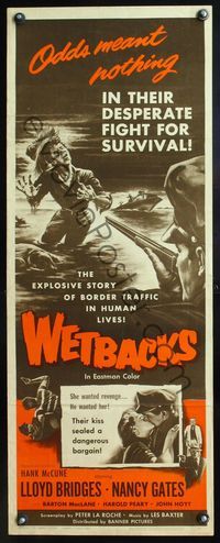 5r676 WETBACKS insert '56 Mexican illegal aliens, the story of gangster slave traffic!