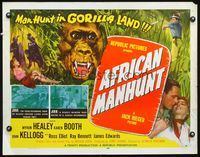 5s010 AFRICAN MANHUNT style A 1/2sh '54 in the forbidden jungle where no white man dared go!