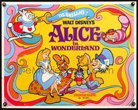 5s017 ALICE IN WONDERLAND 1/2sh R74 Disney, best psychedelic cartoon artwork!