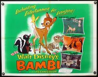5s050 BAMBI 1/2sh R57 Walt Disney cartoon deer classic, great art with Thumper & Flower!