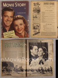 5v114 MOVIE STORY magazine May 1948, portrait of Dana Andrews & Jean Peters in Deep Waters!