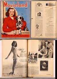 5v118 MOVIELAND magazine February 1945, portrait of Bette Davis & dalmatian by Tom Kelley!