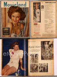 5v119 MOVIELAND magazine July 1948, sexy Susan Hayward in low-cut dress by L. Willinger!
