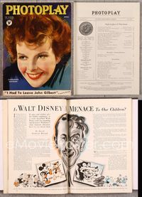 5v124 PHOTOPLAY magazine April 1934, great super close up art of Katharine Hepburn by Earl Christy!