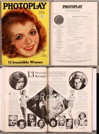 5v127 PHOTOPLAY magazine August 1934, great super close up art of Janet Gaynor by Earl Christy!