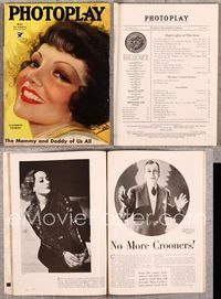5v140 PHOTOPLAY magazine May 1934, great super close up art of Claudette Colbert by Earl Christy!