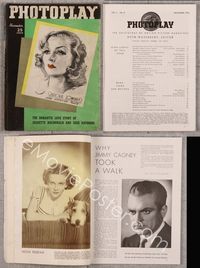 5v142 PHOTOPLAY magazine November 1936, artwork of Carole Lombard by James Montgomery Flagg!