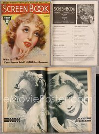 5v148 SCREEN BOOK magazine March 1937, art of Loretta Young by Zoe Mozert, great Disney story!