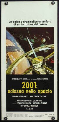 5w451 2001: A SPACE ODYSSEY Italian locandina R70s Stanley Kubrick, Keir Dullea, HAL 9000!