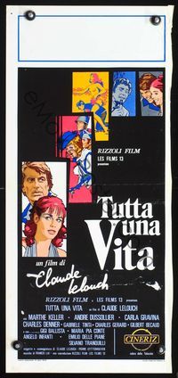 5w460 AND NOW MY LOVE Italian locandina '74 Claude Lelouch's Toute une vie, really cool art!
