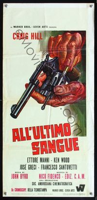 5w479 BURY THEM DEEP Italian locandina '68 Paolo Moffa's All'ultimo sangue, cool art by P. Franco!