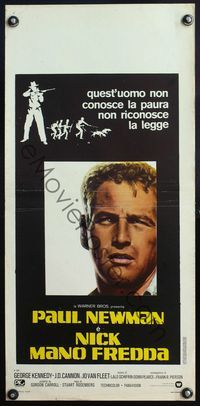 5w494 COOL HAND LUKE Italian locandina R77 different art of Paul Newman in prison escape classic!