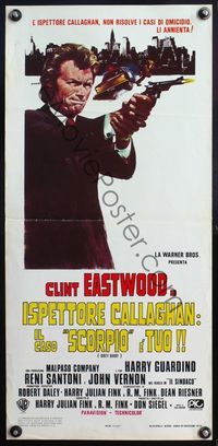 5w509 DIRTY HARRY Italian locandina R70s Eastwood in title role, Don Siegel directed crime classic!