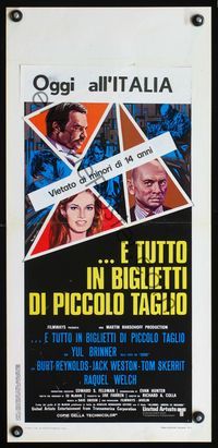 5w544 FUZZ Italian locandina '73 Copizzi art of Burt Reynolds, Raquel Welch, Yul Brynner!