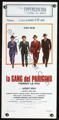 5w546 GANG Italian locandina '77 artwork of gangsters Alain Delon, Maurice Barrier!