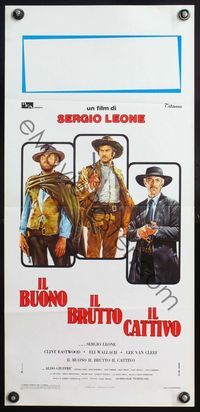 5w552 GOOD, THE BAD & THE UGLY Italian locandina R70s Clint Eastwood, Lee Van Cleef, Sergio Leone