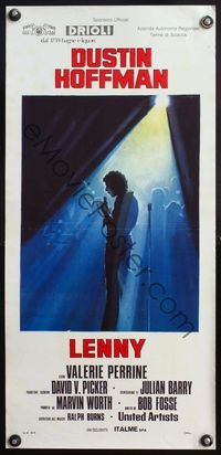 5w605 LENNY Italian locandina '74 cool silhouette of Dustin Hoffman as comedian Lenny Bruce!