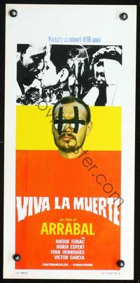 5w609 LONG LIVE DEATH Italian locandina '72 Viva la muerte, Fernando Arrabal, man with no eyes!