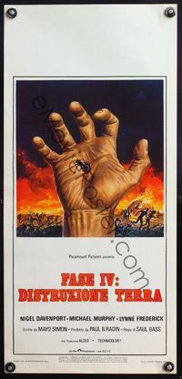 5w654 PHASE IV Italian locandina '77 art of killer ant crawling out of hand, directed by Saul Bass!