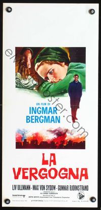 5w689 SHAME Italian locandina '69 Ingmar Bergman, Liv Ullmann, Max Von Sydow, Skammen!
