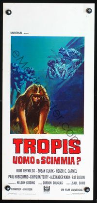 5w699 SKULLDUGGERY Italian locandina '70 Burt Reynolds, Savoretti art of half-man/half-ape beasts!