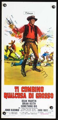 5w703 SOMETHING BIG Italian locandina '72 Ciriello artwork of fast-shooting cowboy Dean Martin!