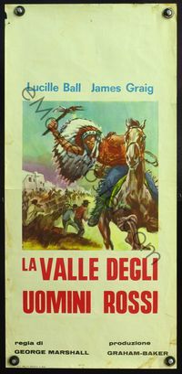 5w747 VALLEY OF THE SUN Italian locandina R50s Lucille Ball, different art of Native American!