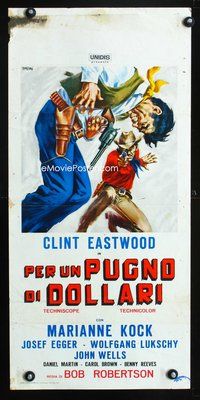 5w530 FISTFUL OF DOLLARS Italian locandina R66 Sergio Leone's Per un Pugno di Dollari, Symeoni art!